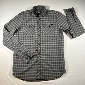 ONeill Mens Plaid Flannel Button Down Shirt Grey Black Long Sleeve Size Medium
